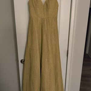 New Flowing Corset Gown, Gold